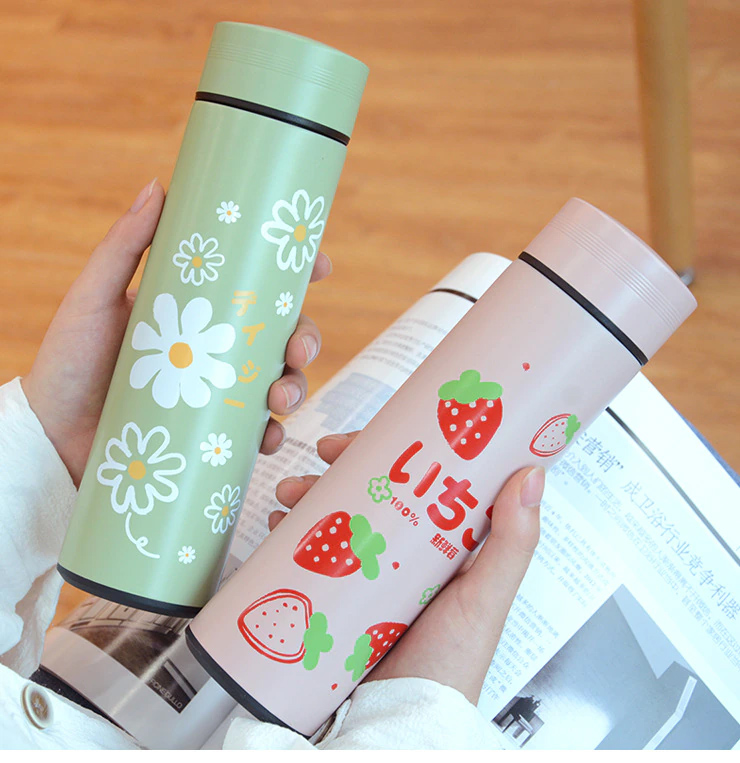 KRÁSNÁ ORIGINÁLNÍ KVĚTINOVÁ TERMOSKA 0,5l