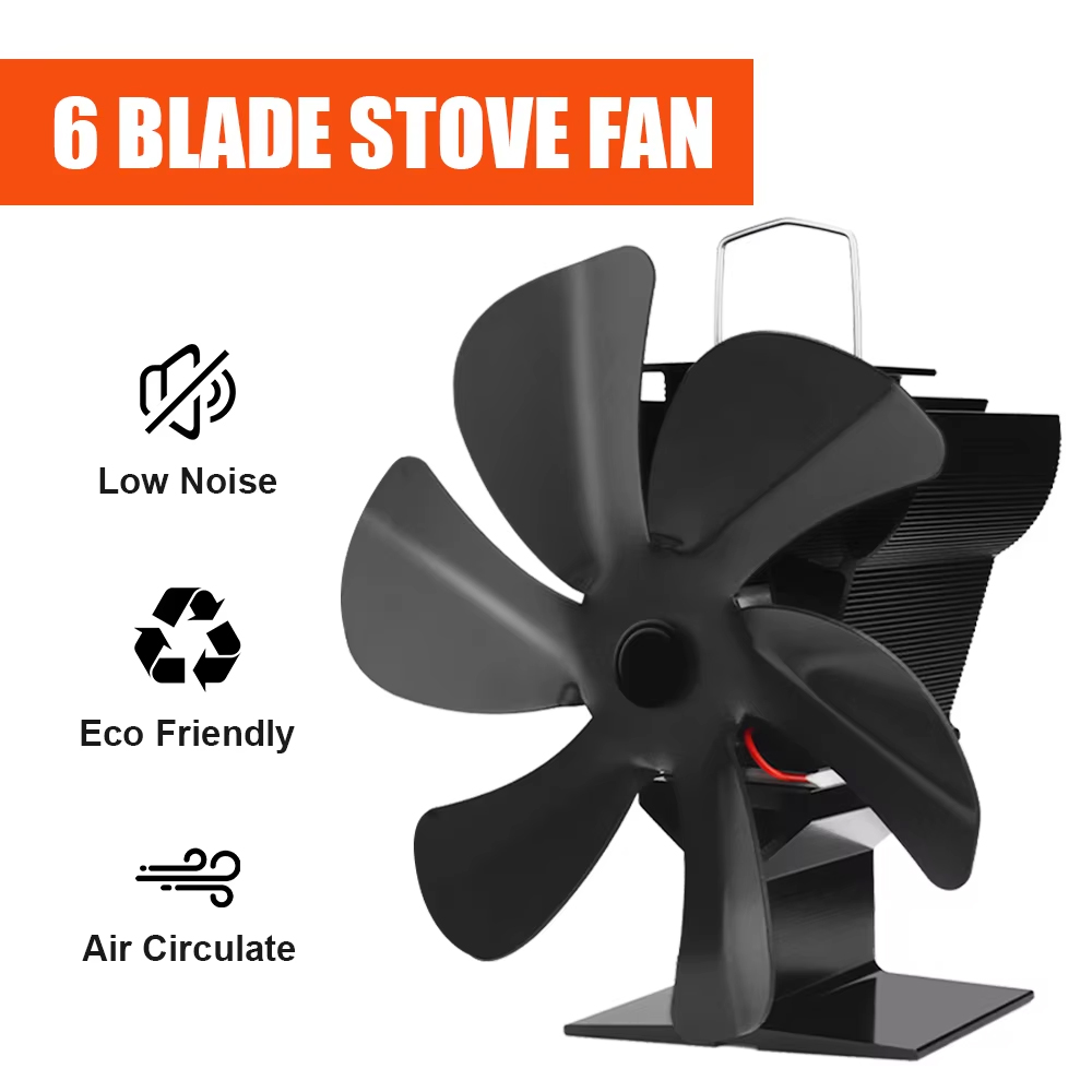 EKO 6lopatkový VENTILÁTOR pro KRBOVÁ KAMNA