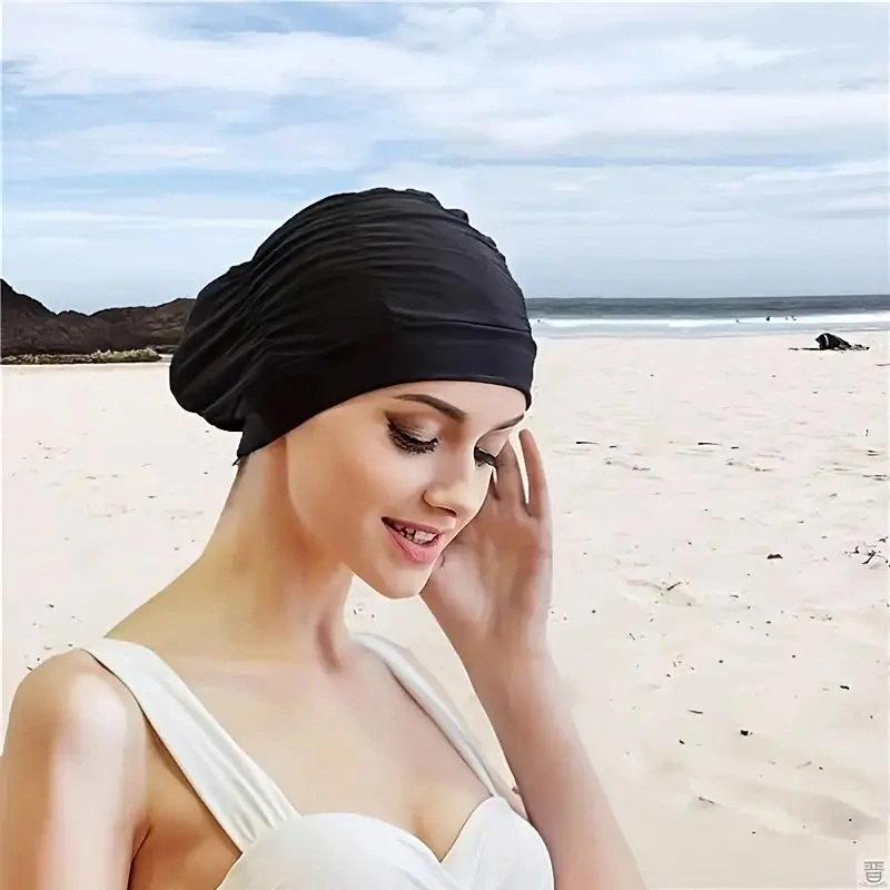 Šik Černá Plavecká ČEPICE pro DLOUHÉ VLASY apod