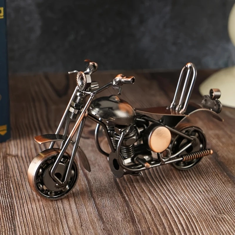 Vintage kovová motocyklová sběratelská figurka MOTORKA
