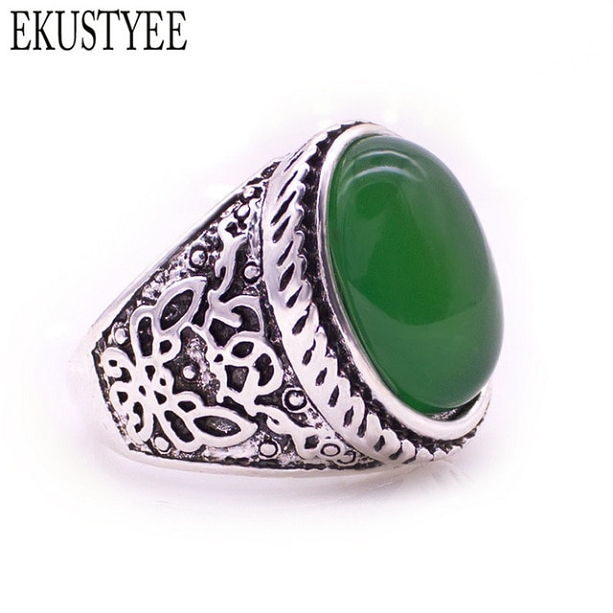 PRSTEN TIBETSKÝ ZELENÝ KÁMEN