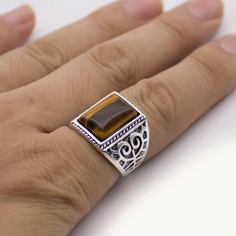 PRSTEN TYGŘÍ OKO PÁNSKÝ,UNISEX