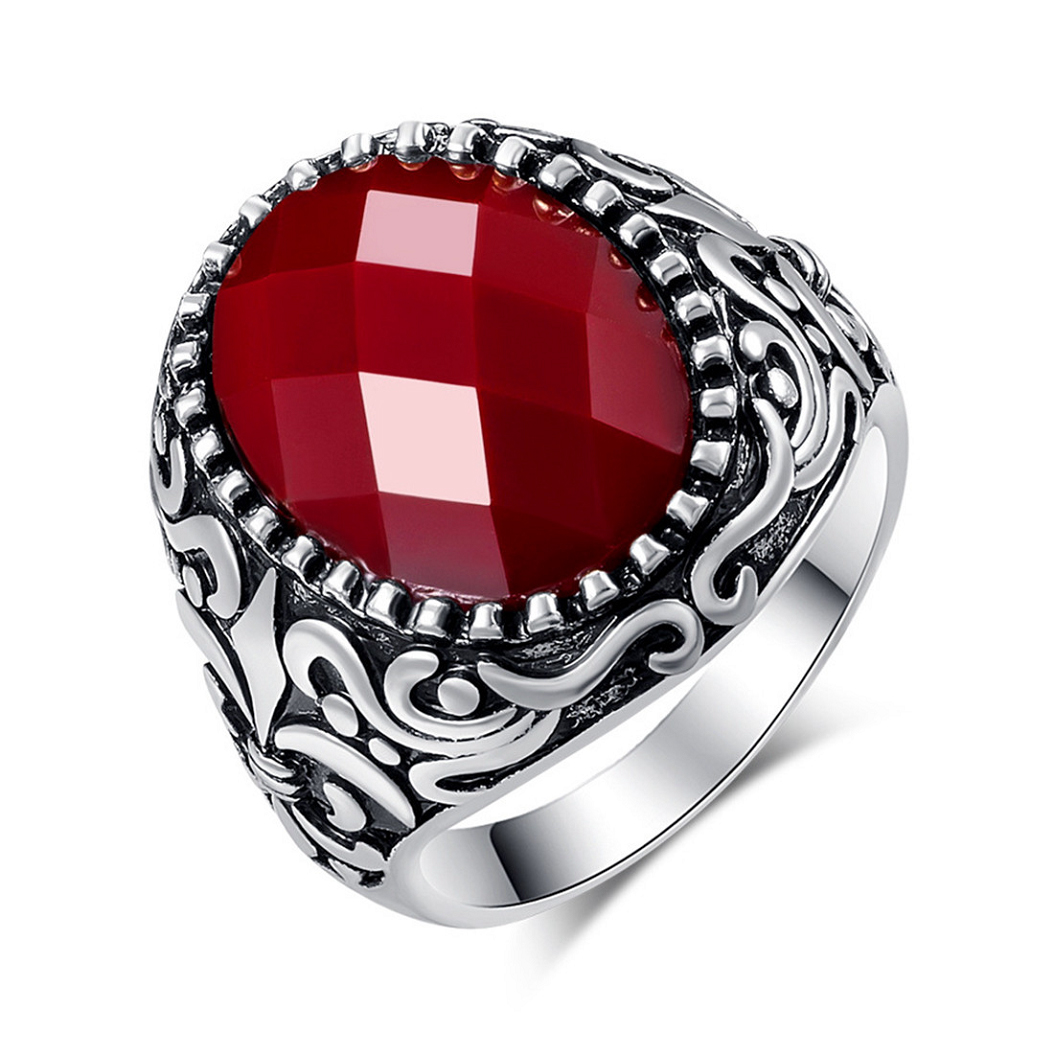 PRSTEN KÁMEN-RUBÍNOVÁ BARVA