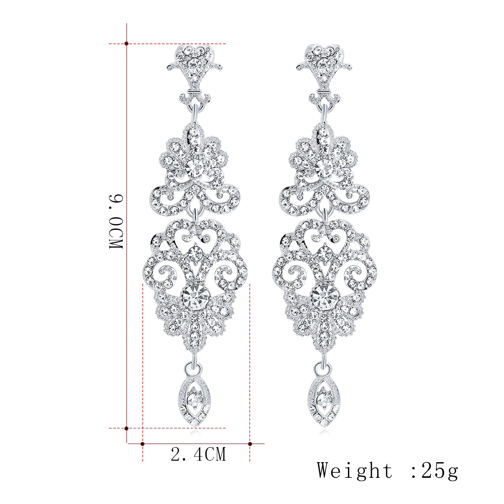 NÁUŠNICE KRYSTAL SVATEBNÍ STYL