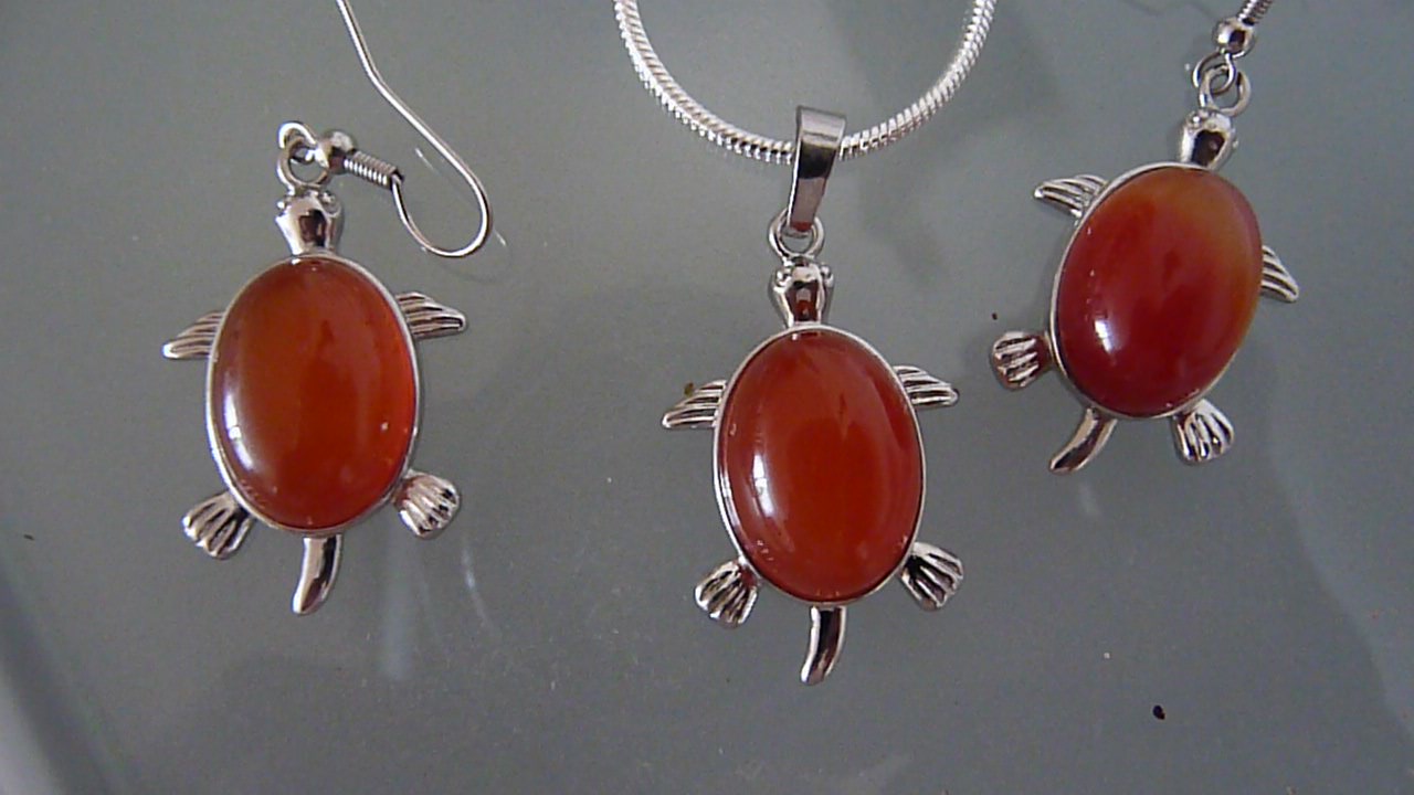 NÁDHERNÁ SADA KARNEOL ŽELVIČKY