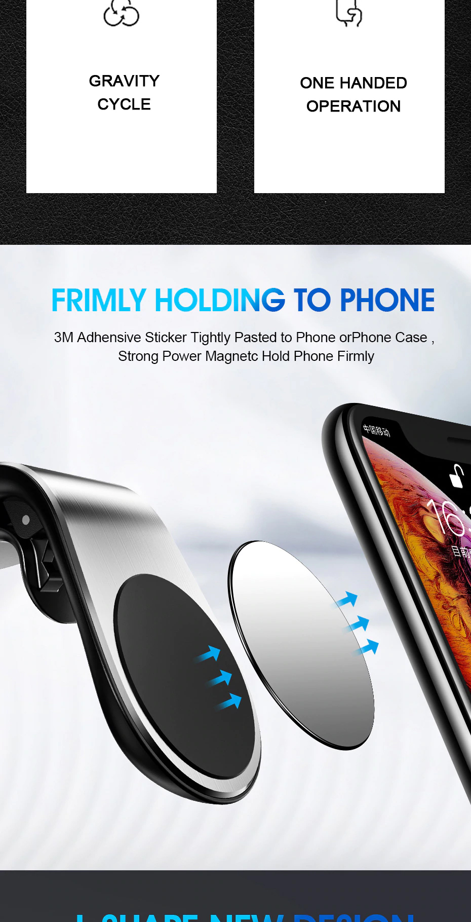 MAGNETICKÝ DRŽÁK do AUTA na MOBILNÍ TELEFONY