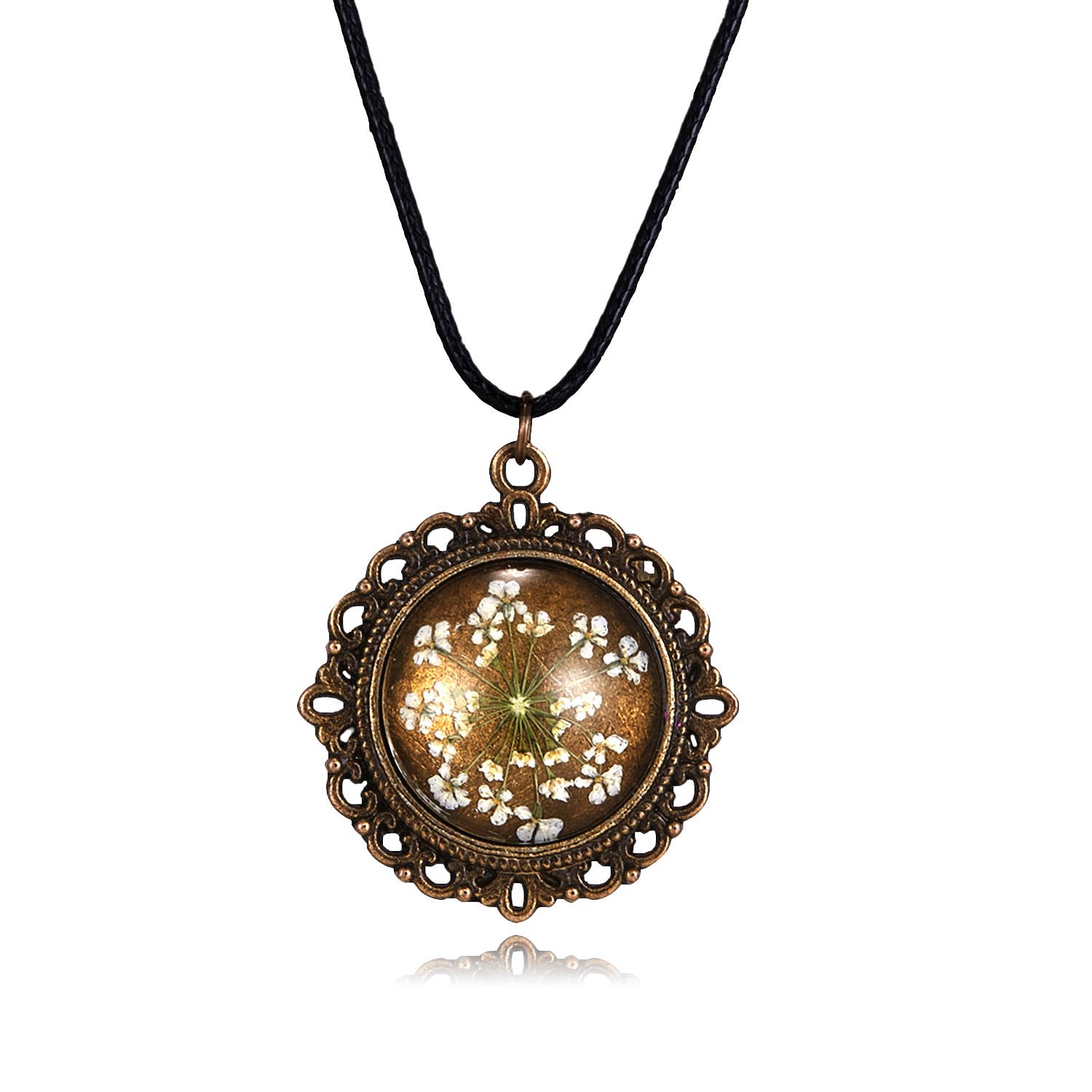 „Vintage“ Bronzový NÁHRDELNÍK KVĚTINA