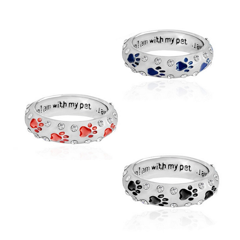 Vykládaný PRSTEN Modré tlapky.