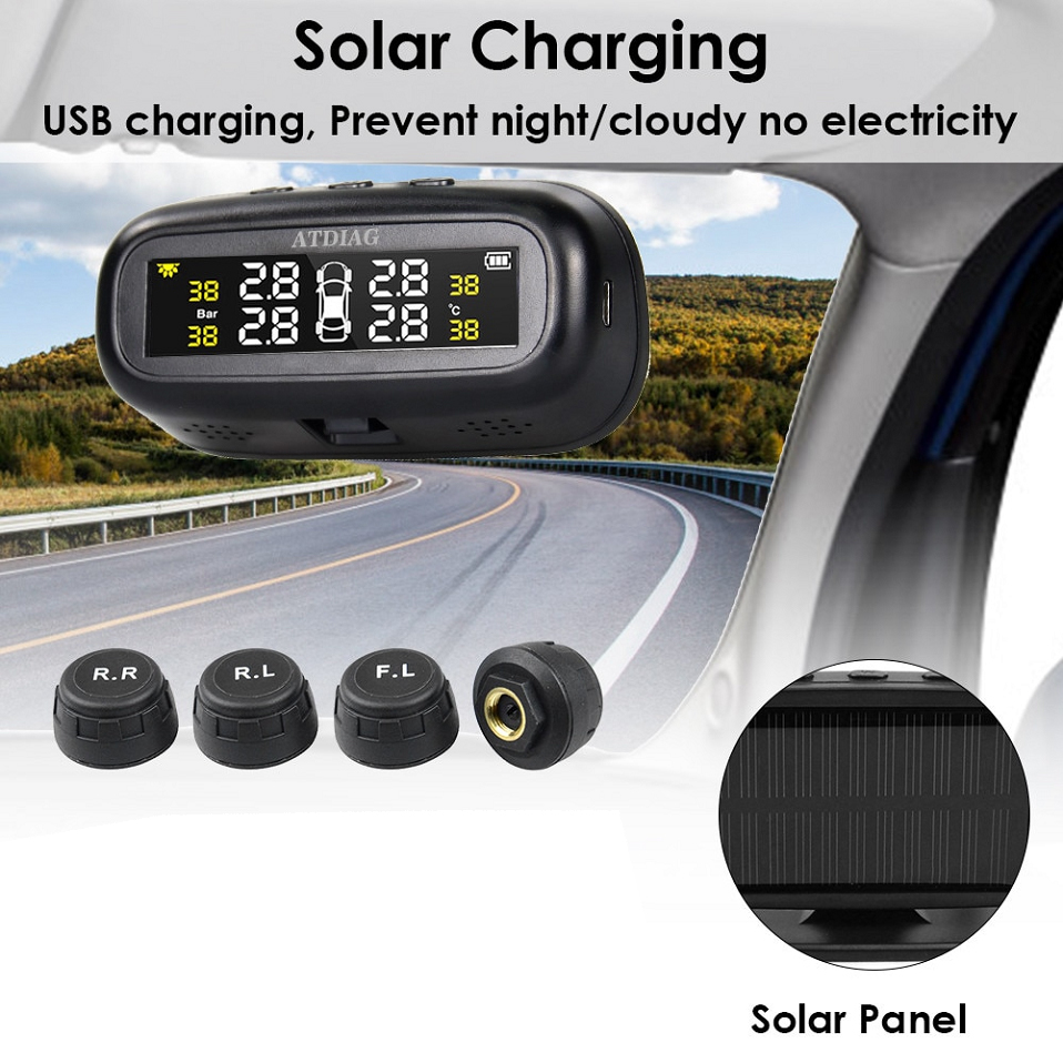 VYSOCE SOFISTIKOVANÉ SOLÁRNÍ MĚŘIDLO TLAKU v PNEUMATIKÁCH