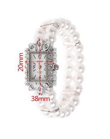 KRÁSNÉ PERLOVÉ BÍLÉ HODINKY