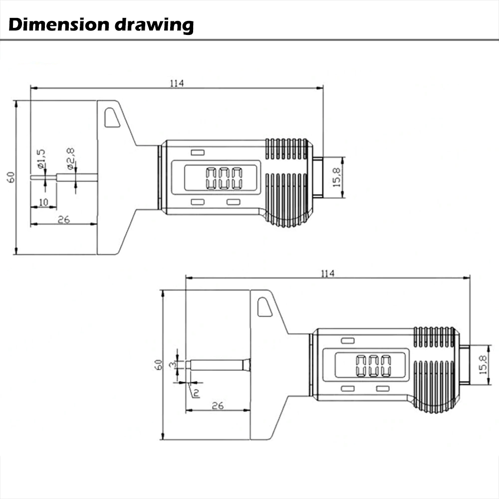 DIGITÁLNÍ HLOUBKOMĚR ROZSAH:0-25,4mm MĚŘÍCÍ LCD PŘÍSTROJ