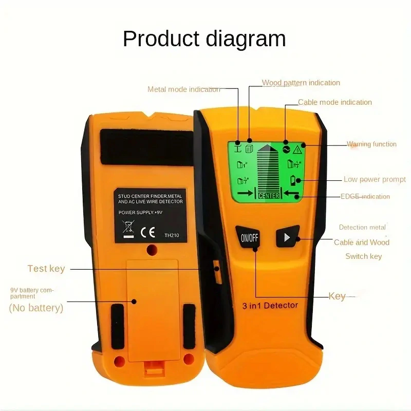 DETEKTOR KOVŮ ve ZDI 3 v 1...EL018