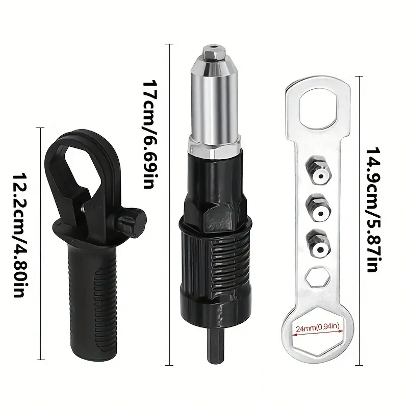 NÁSTAVEC PRO ELEKTRICKÉ NÝTOVAVÁNÍ-NÝTOVAČ 7dílná SADA