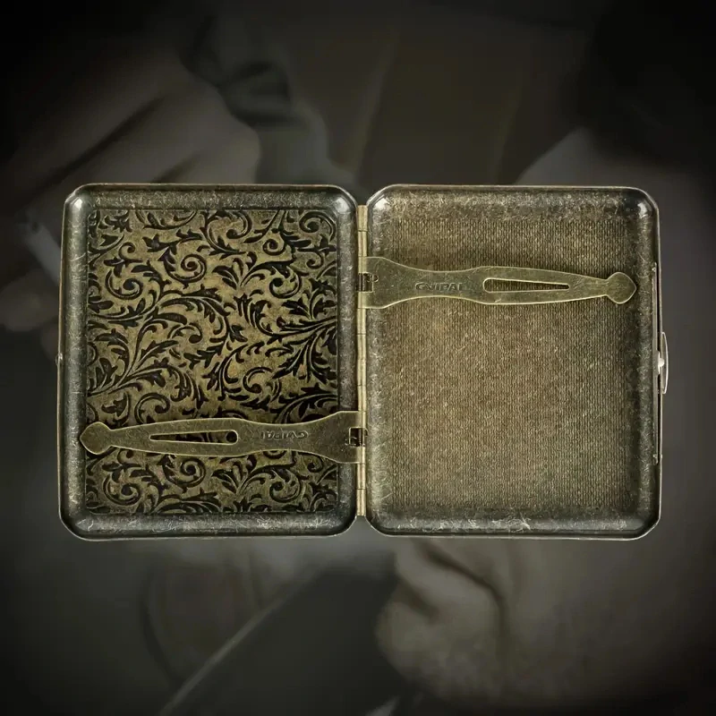 TABATĚRKA Vintage kovová luxusní RETRO KRABIČKA NA CIGARETY