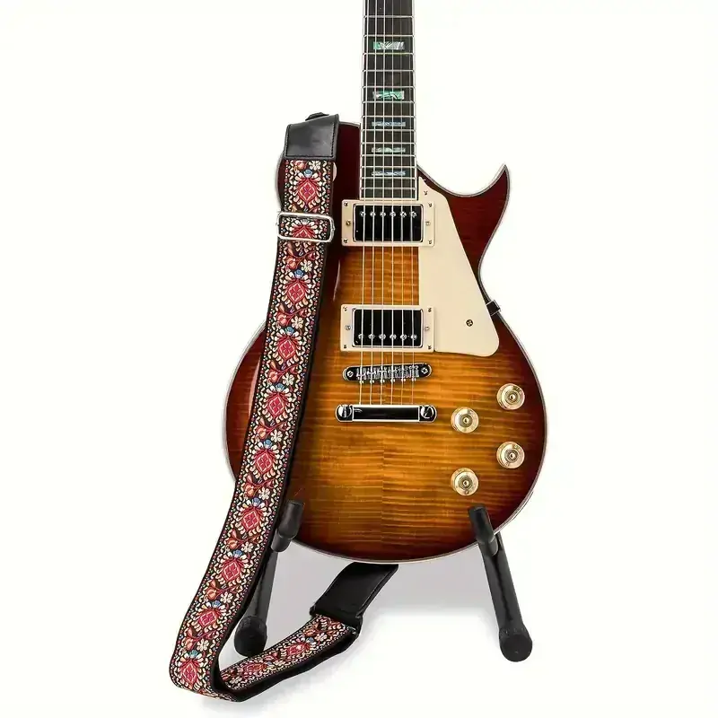 Kytarový POPRUH Vintage vyšívaný bavlněný kytarový popruh