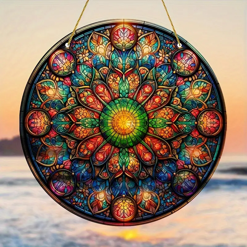 1ks Retro PLECHOVÁ KRÁSNÁ CEDULE MANDALA