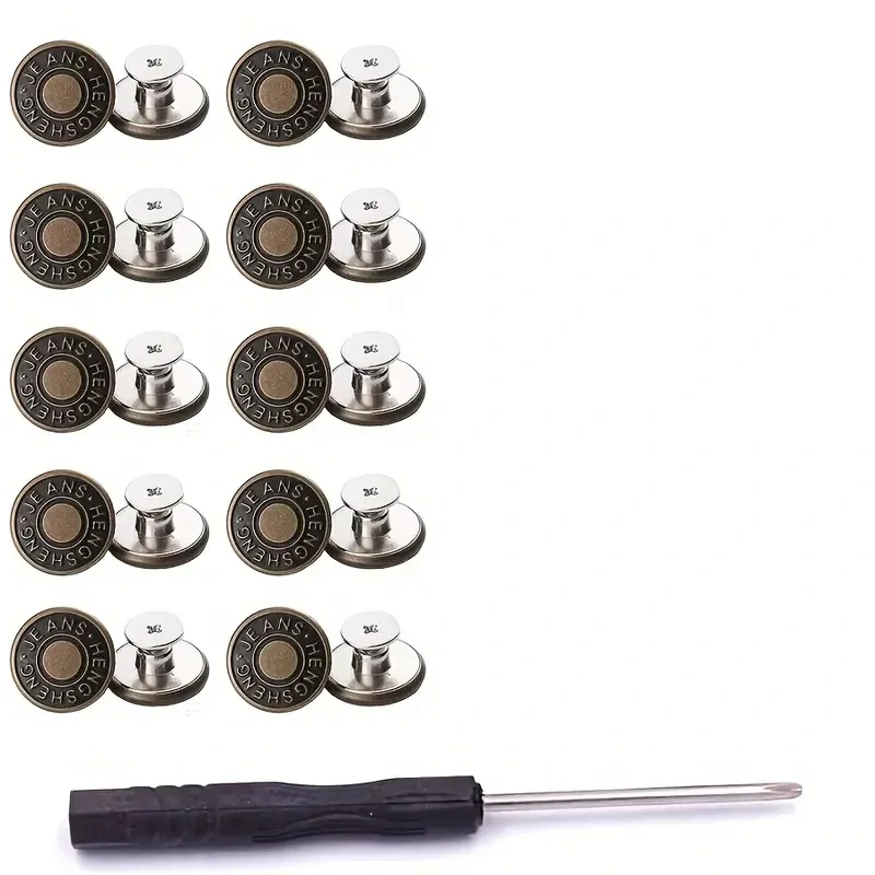10ks Kovových KNOFLÍKŮ