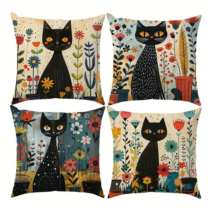 SADA 4ks KRÁSNÝCH STYLOVÝCH POVLAKŮ na POLŠTÁRE.