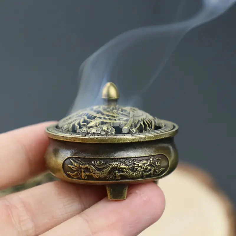 1ks MOSAZNÁ Mini dračí a fénixový KADIDELNICE