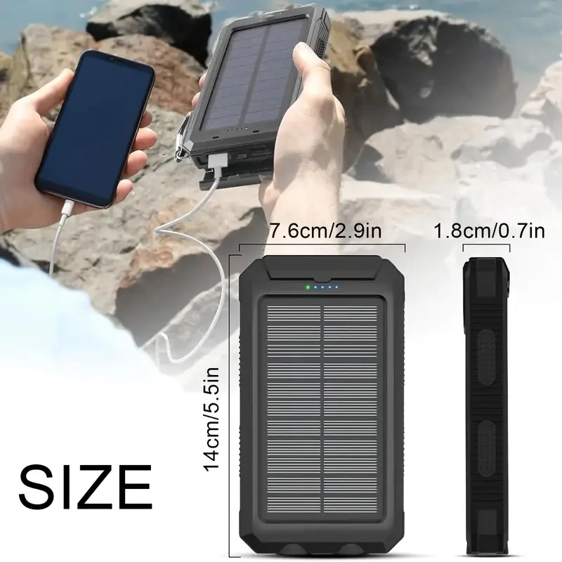 Vysokokapacitní SOLÁRNÍ POWER BANKA Kapacita: 8000mAh