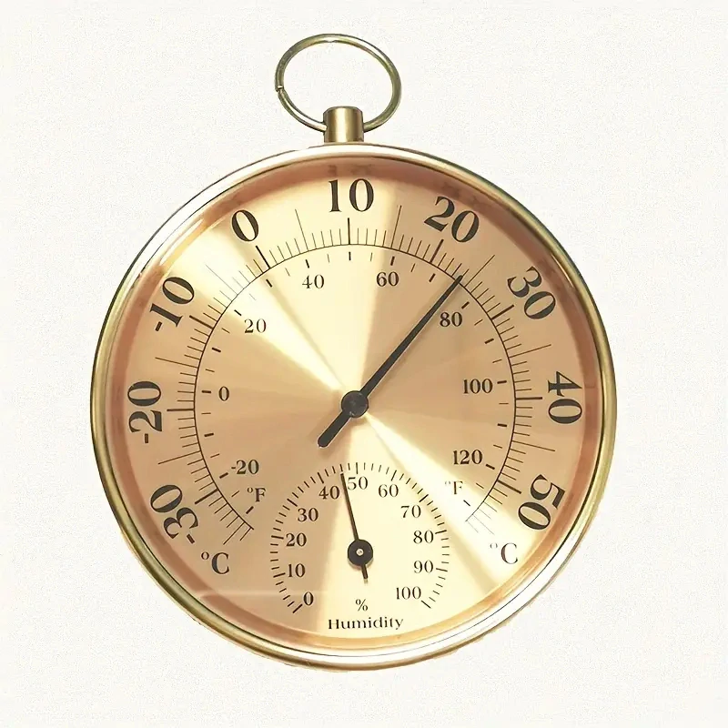 Dvoufunkční kovový stylový TEPLOMĚR - VLHKOMĚR