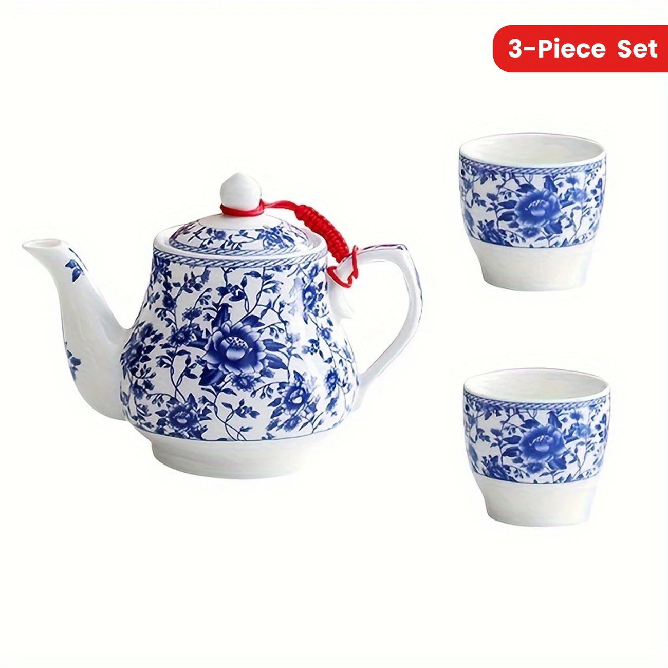 Keramická čajová sada 1x KONVICE (400ml) & 2x ŠÁLKY (130ml)