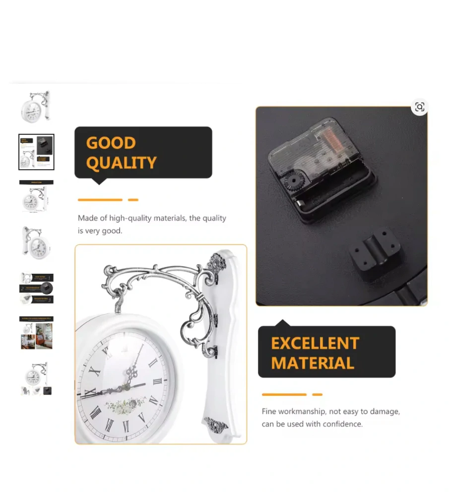 Oboustranné nástěnné VINTAGE HODINY