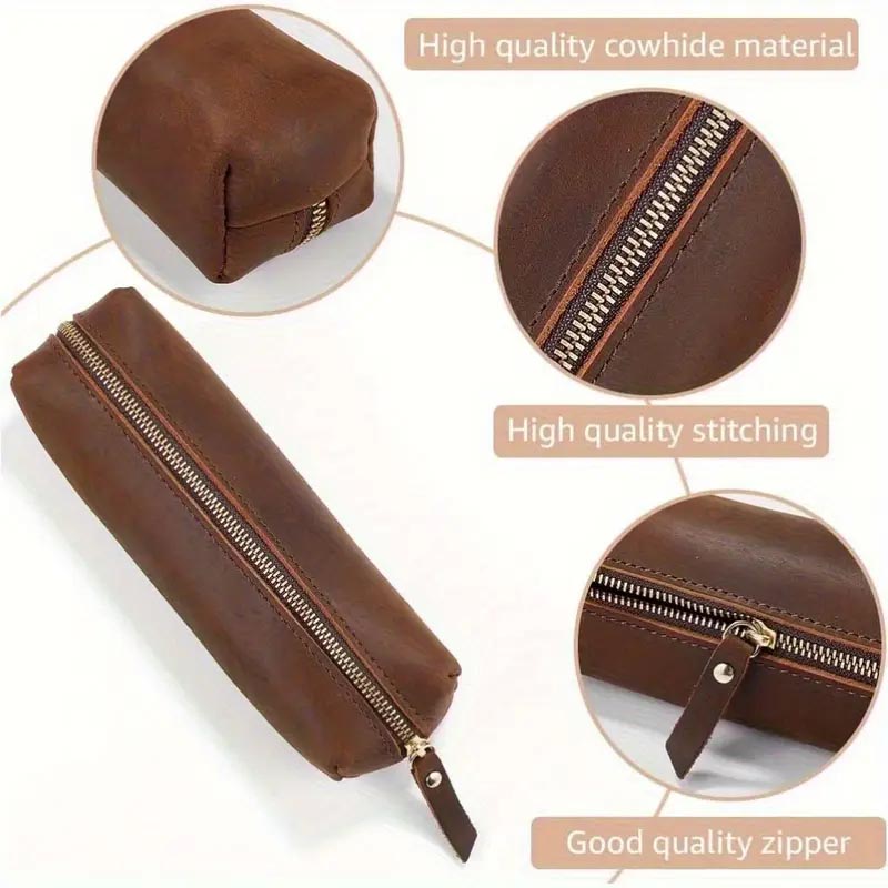 Originální Stylová kožená TAŠTIČKA-POUZDRO na tužky apod