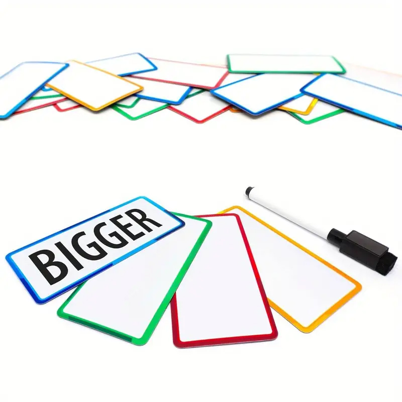 10ks BAREVNÉ POPISOVATELNÉ MAGNETICKÉ ŠTÍTKY.