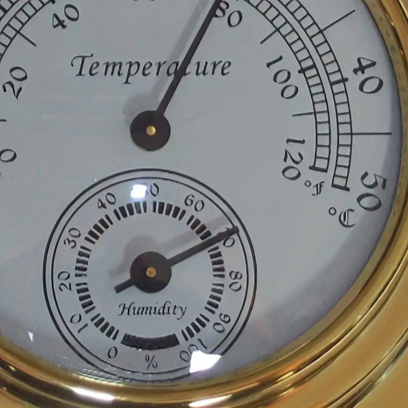 Stylový mosazný VLHKOMĚR & TEPLOMĚR