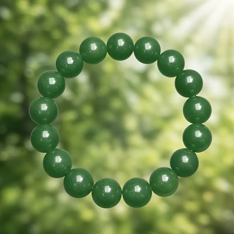 NÁRAMEK -ZELENÝ JADEIT 12mm