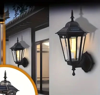 SOLÁRNÍ uliční nástěnná LUCERNA 3 REŽIMY SVÍCENÍ-i SENZOR