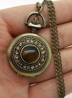 Unikátní RETRO BRONZOVÉ  HODINKY s KAMENEM