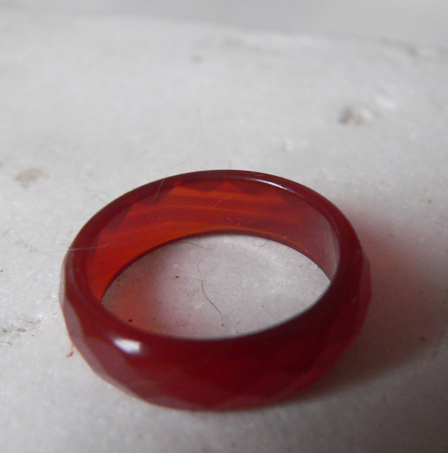 PRSTEN RED BRAZIL NATURAL AGATE