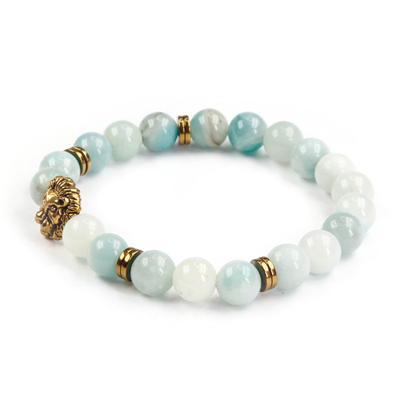 NÁRAMEK PŘÍRODNÍ KÁMEN AMAZONIT se LVÍČKEM