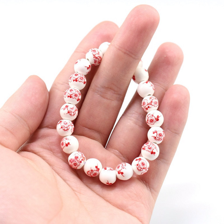 Náramek ČÍNSKÝ PORCELÁN 8mm KAMENY