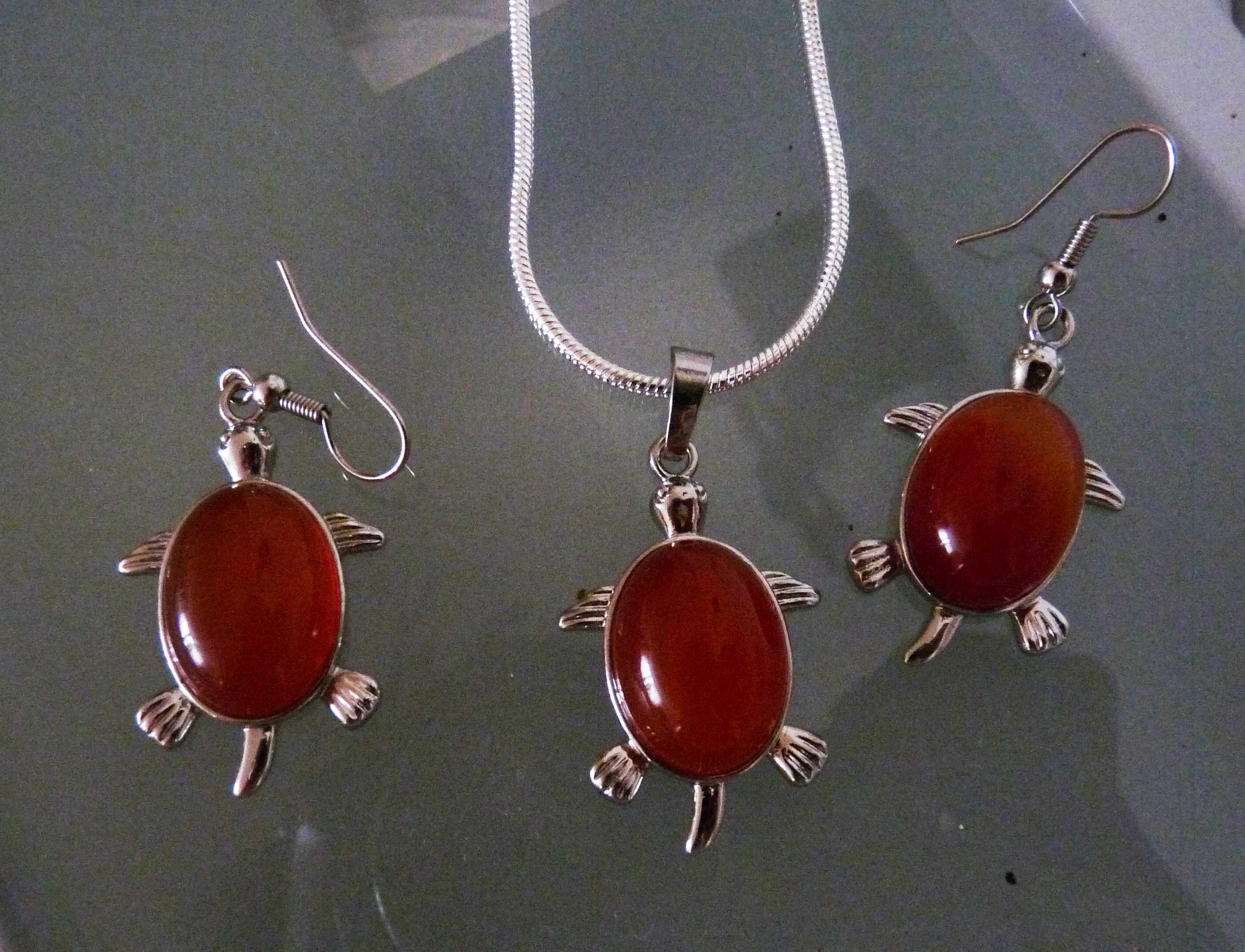 NÁDHERNÁ SADA KARNEOL ŽELVIČKY