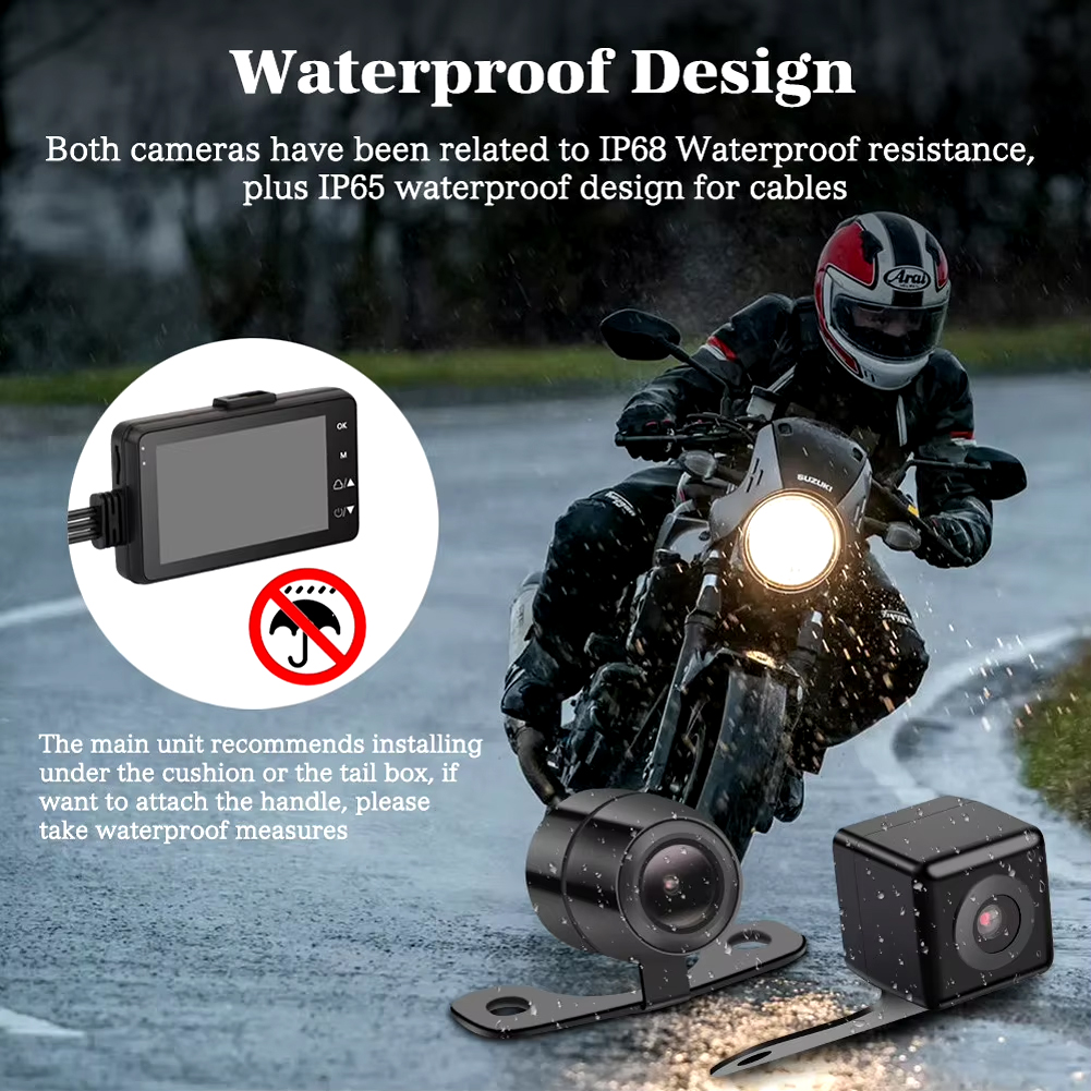 MOTOCYKLOVÁ KAMERA Display 3 " Rozlišení:1080 P