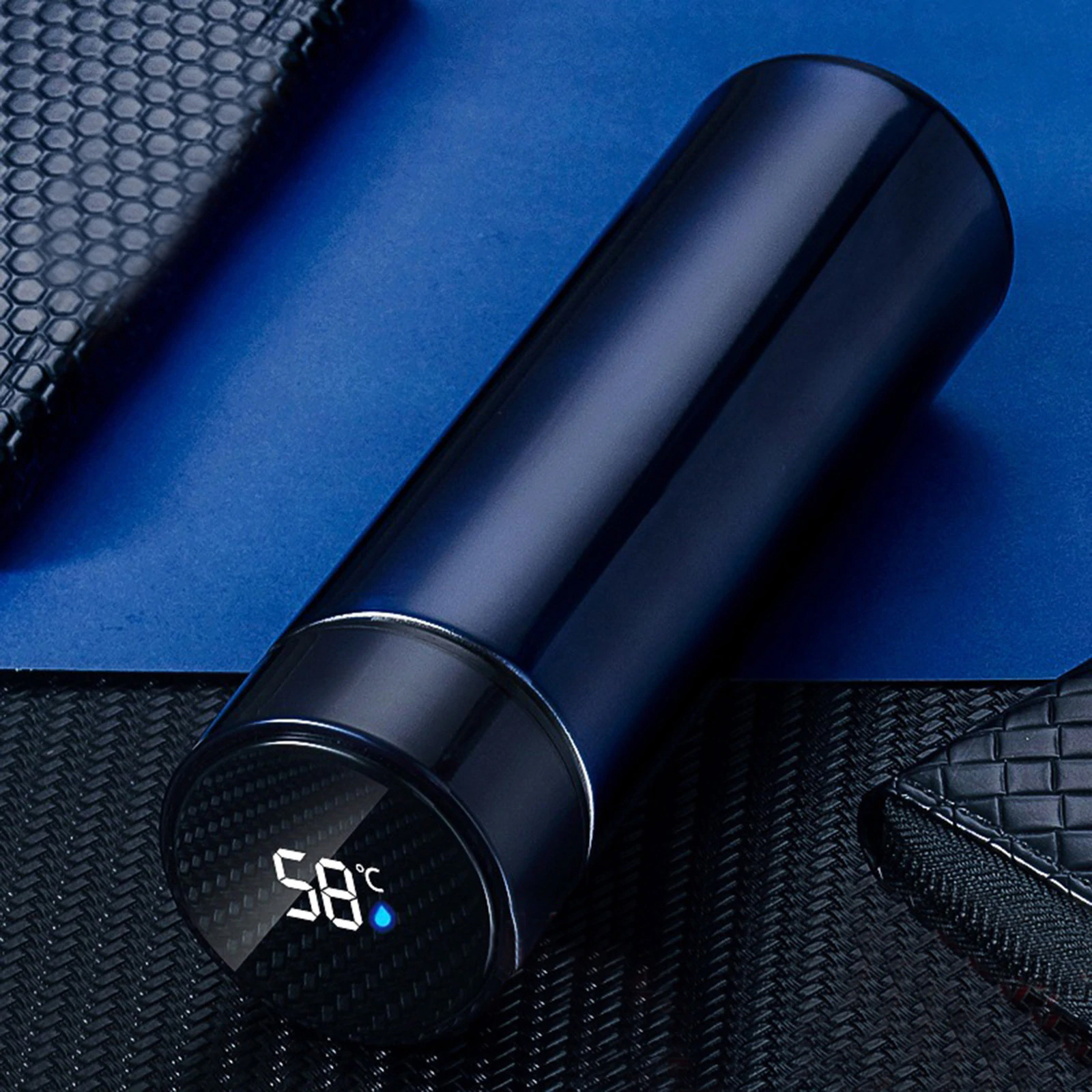 VAKUKOVÁ NEREZOVÁ INTELIGENTNÍ TERMOSKA MODRÁ