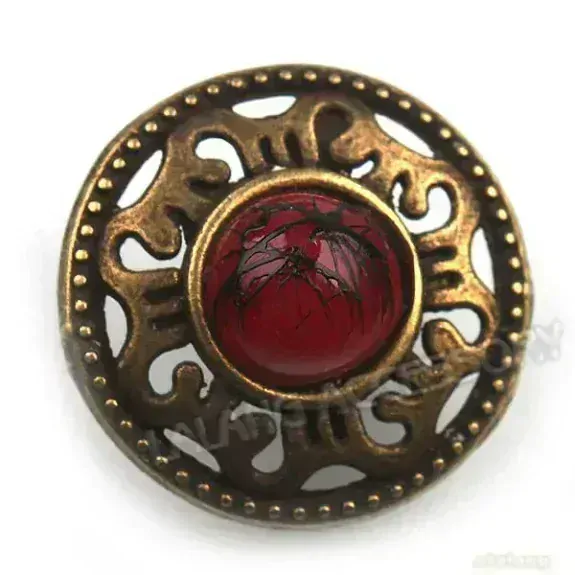 TIBET - KNOFLÍK BRONZOVÝ -KORÁL