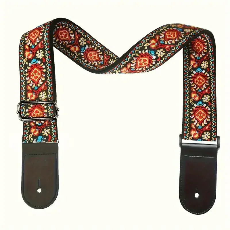 Kytarový POPRUH Vintage vyšívaný bavlněný kytarový popruh