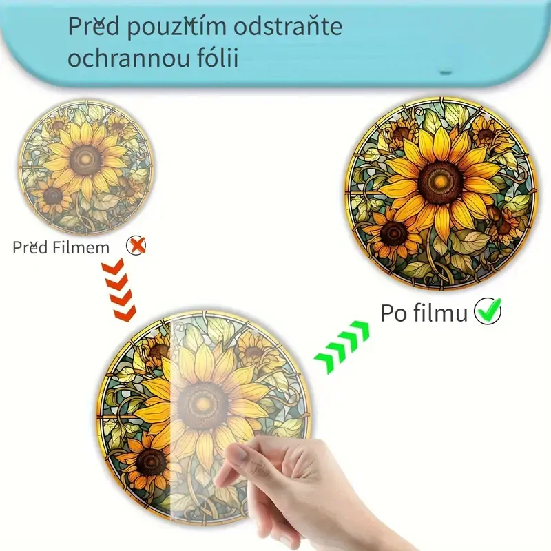 KRÁSNÁ PLECHOVÁ CEDULE SLUNEČNICE