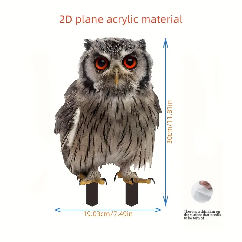 Akrylový zahradní  DEKORACE Červenooká SOVA