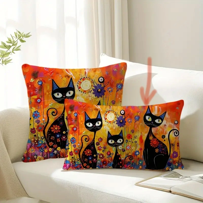 Nápaditý  POVLAK  na  POLŠTÁŘ Vtipné KOČKY