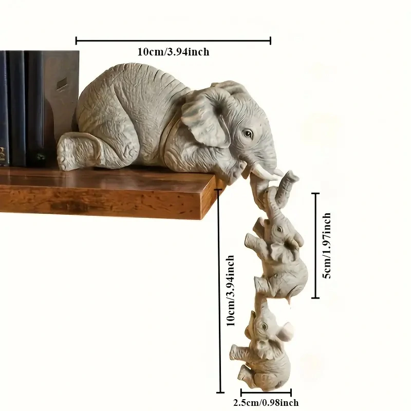 3 kusy Dekorace Roztomilá RODINA SLONŮ