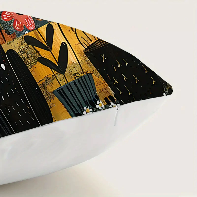 SADA 4ks KRÁSNÝCH STYLOVÝCH POVLAKŮ na POLŠTÁRE.