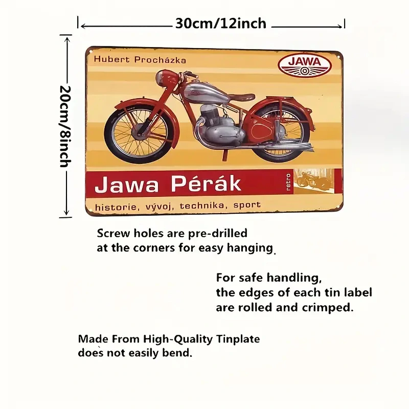  Retro CEDULE Legendární Jawa "Pérák" vintage motocykl.