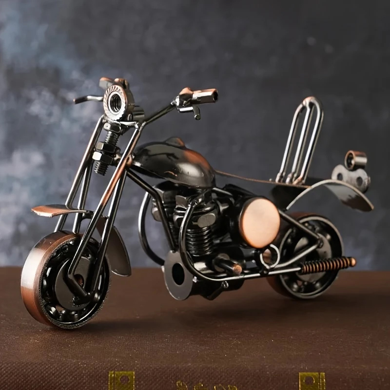 Vintage kovová motocyklová sběratelská figurka MOTORKA