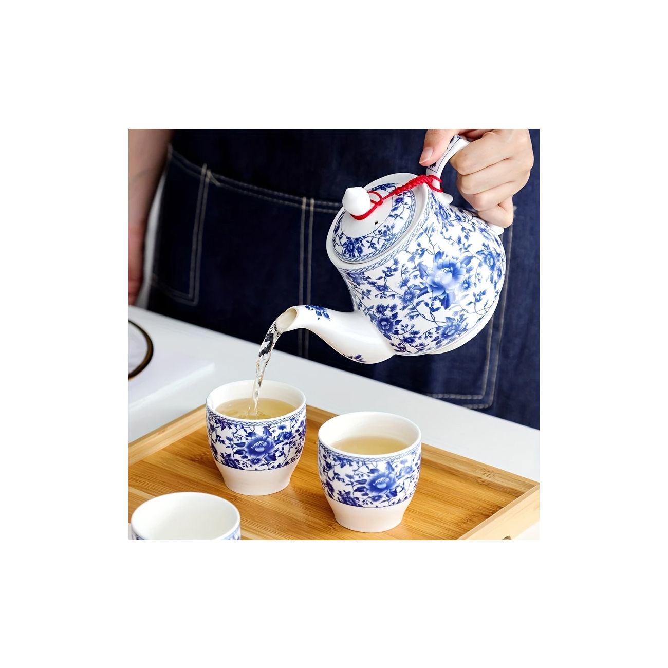 Keramická čajová sada 1x KONVICE (400ml) & 2x ŠÁLKY (130ml)