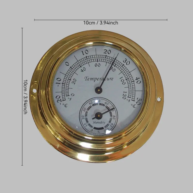 Stylový mosazný VLHKOMĚR & TEPLOMĚR